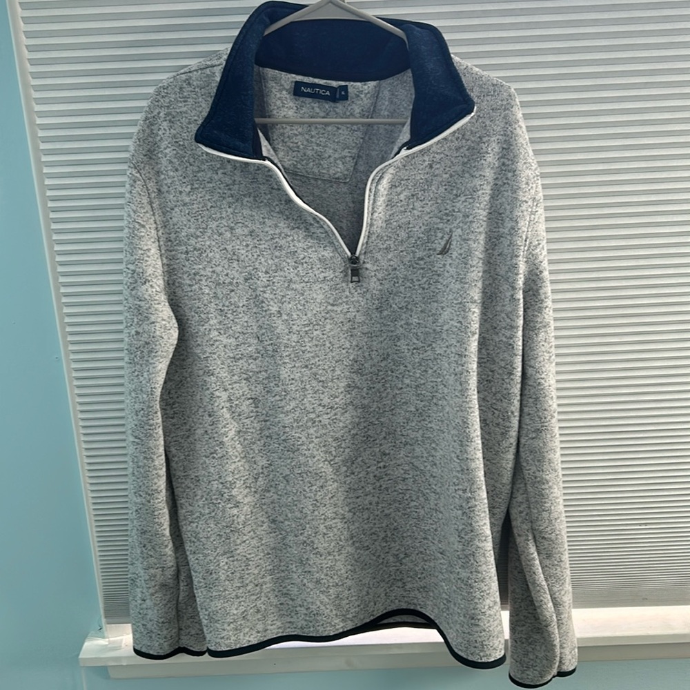 XL men's nautica gray half zip